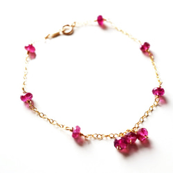 14 kgf 護身符 手鍊 粉紅碧璽 Pink Tourmaline bracelet（14kgf） B0041 第3張的照片