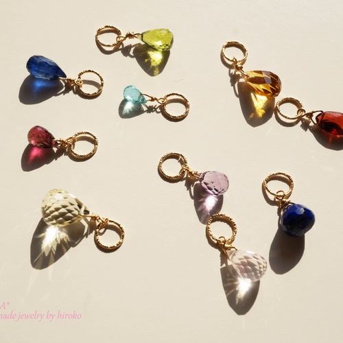 14KGF アパタイトとアメジストのチャーム