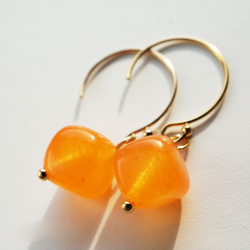 みかんキャンディーキューブピアス Mandarin Orange's Candy earrings P0064 1枚目の画像