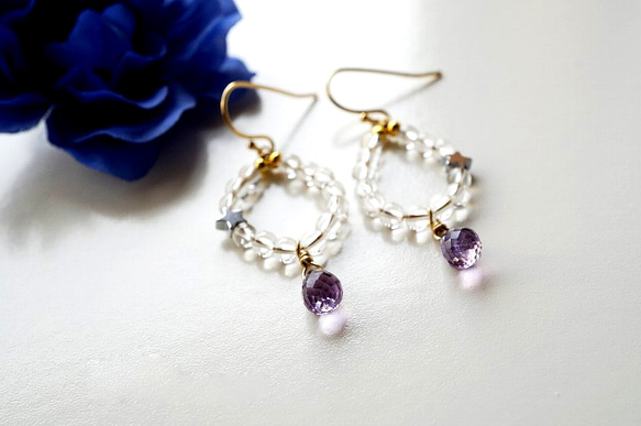 粉色紫水晶耳環 Pink Amethyst earrings P0060 第1張的照片