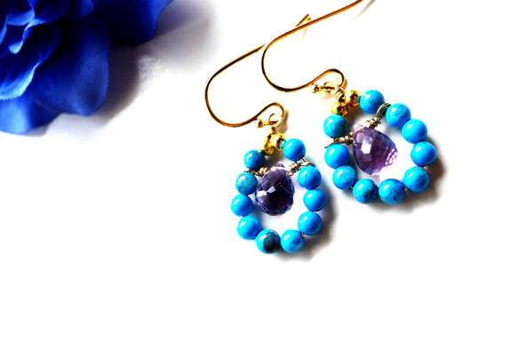 完売次第終了】ターコイズ プチピアス Petit Turquoise earrings P0055  