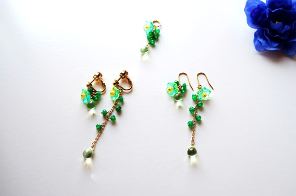 Lady green Jadeite earrings P0023 第3張的照片