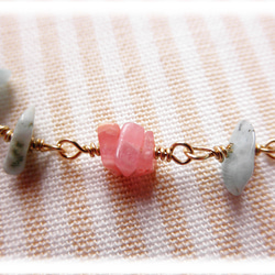 Rhodochrosite&Larimar bracelet B0053 第3張的照片