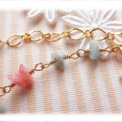 Rhodochrosite&Larimar bracelet B0053 第4張的照片