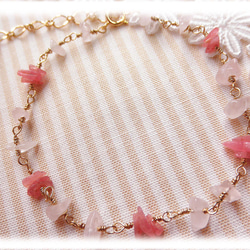 インカローズ＆ローズクォーツ ブレス Rhodochrosite&Rose Quartz bracelet B0052 4枚目の画像