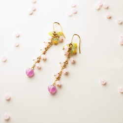 フラワーガーデンピアス Flower garden earrings P0020 1枚目の画像
