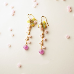 フラワーガーデンピアス Flower garden earrings P0020 3枚目の画像