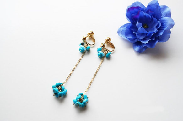 A massive Turquoise earrings E0003 第3張的照片