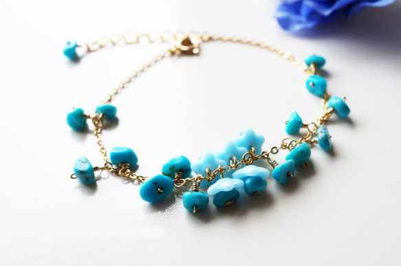 ターコイズ ブレスレット Turquoise bracelet B0011 1枚目の画像