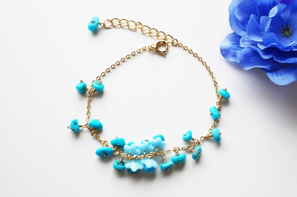 ターコイズ ブレスレット Turquoise bracelet B0011 2枚目の画像