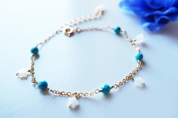 綠松石流星手鍊 Shooting stars Turquoise bracelet B0035 第1張的照片