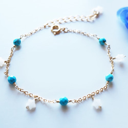 ターコイズの流れ星ブレスレット Shooting stars Turquoise bracelet B0035 2枚目の画像