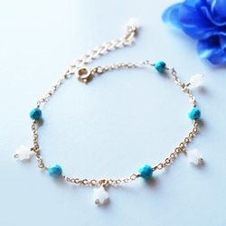 ターコイズの流れ星ブレスレット Shooting stars Turquoise bracelet B0035 3枚目の画像