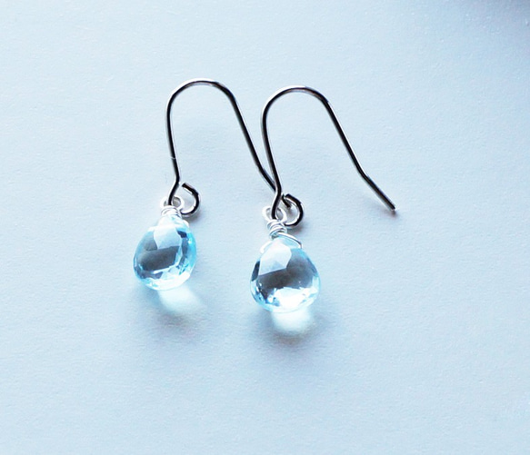 Sky Blue Topaz earrings  P0015 第2張的照片