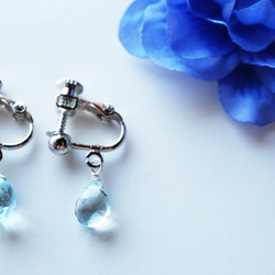 Sky Blue Topaz earrings E0002 第2張的照片