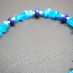 アパタイト＆ラピスラズリ ブレスレット Apatite & Lapis lazuli bracelet B0010 3枚目の画像