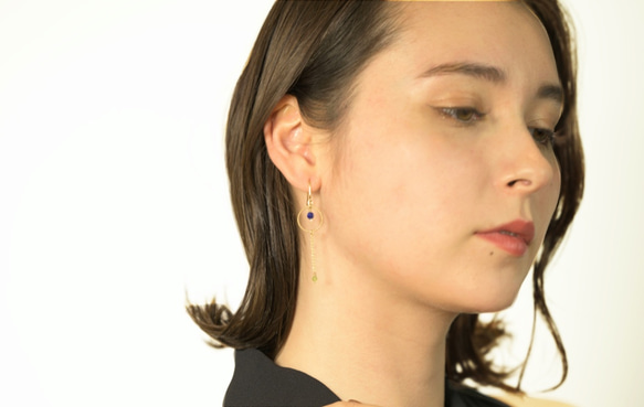 ラピスラズリ ピアス Lapis Lazuli earrings P0013 3枚目の画像