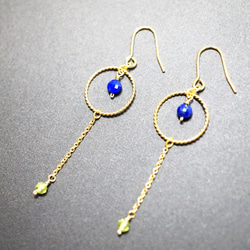 ラピスラズリ ピアス Lapis Lazuli earrings P0013 4枚目の画像