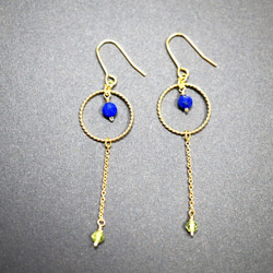 ラピスラズリ ピアス Lapis Lazuli earrings P0013 5枚目の画像