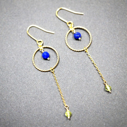 ラピスラズリ ピアス Lapis Lazuli earrings P0013 6枚目の画像