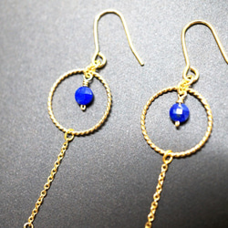 ラピスラズリ ピアス Lapis Lazuli earrings P0013 7枚目の画像