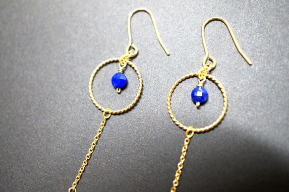 ラピスラズリ ピアス Lapis Lazuli earrings P0013 7枚目の画像