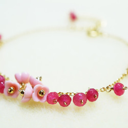 ピンクジェード ブレスレット Pink Jadeite bracelet B0006 2枚目の画像