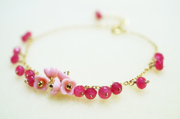 ピンクジェード ブレスレット Pink Jadeite bracelet B0006 2枚目の画像