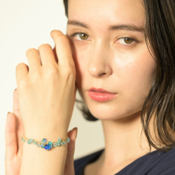 【14kgf変更可】宝石質 シーブルー ブレスレット Sea Blue Bracelet B0056 2枚目の画像