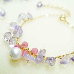 ローズアメジスト ブレスレット Rose Amethyst bracelet B0005 2枚目の画像