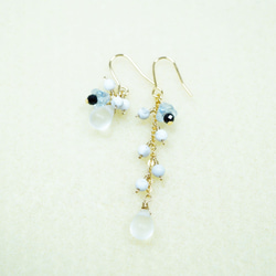 ブラックスピネル ピアス Black Spinel earrings P0008 2枚目の画像