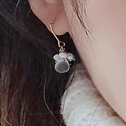 ブラックスピネル ピアス Black Spinel earrings P0008 5枚目の画像