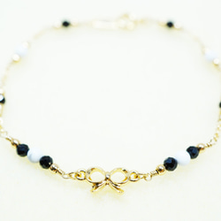 Black Spinel Monotone Bracelet B0004 第3張的照片