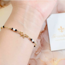 Black Spinel Monotone Bracelet B0004 第1張的照片