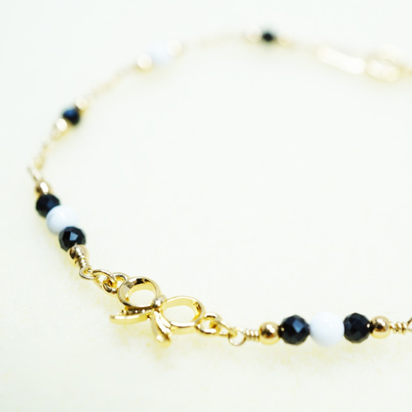 Black Spinel Monotone Bracelet B0004 第6張的照片