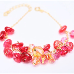 ピンク水晶 ブレスレット Pink color Crystal Bracelet B0003 2枚目の画像