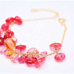 ピンク水晶 ブレスレット Pink color Crystal Bracelet B0003 4枚目の画像