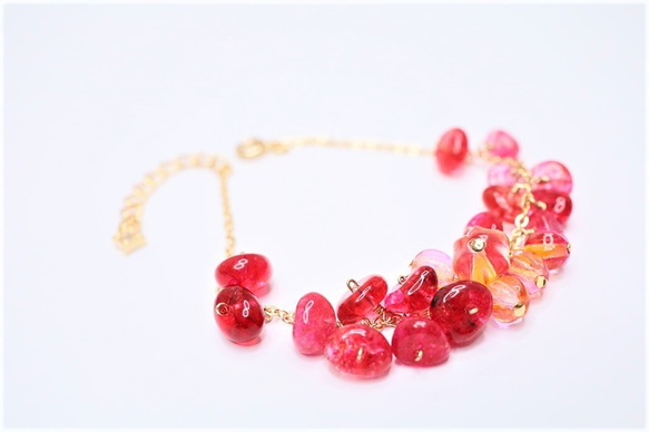 ピンク水晶 ブレスレット Pink color Crystal Bracelet B0003 5枚目の画像