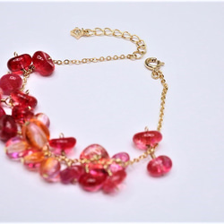 ピンク水晶 ブレスレット Pink color Crystal Bracelet B0003 6枚目の画像