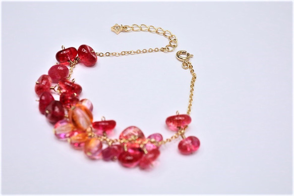 ピンク水晶 ブレスレット Pink color Crystal Bracelet B0003 6枚目の画像