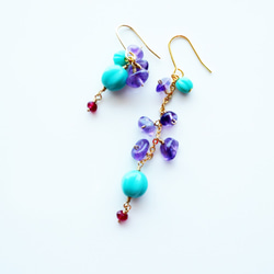 【18K変更可】紫水晶東方耳環 Oriental Amethyst earrings P0002 第2張的照片