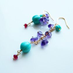 【18K変更可】紫水晶東方耳環 Oriental Amethyst earrings P0002 第4張的照片