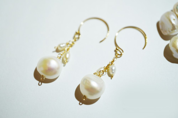 淡水珍珠耳環 Pearl earrings(14kgf) P0050 第1張的照片