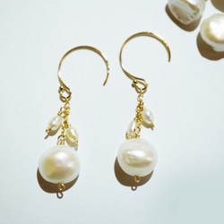 淡水パールピアス Pearl earrings(14kgf) P0050 6枚目の画像