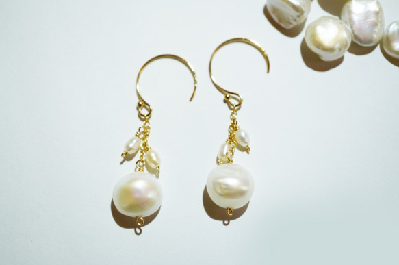 淡水珍珠耳環 Pearl earrings(14kgf) P0050 第6張的照片