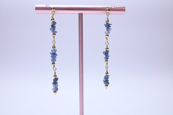 【18K変更可】Royal Blue sapphire pierced earrings P0087 第2張的照片