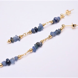 【18K変更可】Royal Blue sapphire pierced earrings P0087 第3張的照片