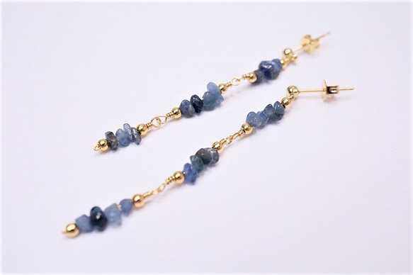 【18K変更可】Royal Blue sapphire pierced earrings P0087 第3張的照片