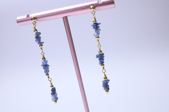 【18K変更可】Royal Blue sapphire pierced earrings P0087 第5張的照片