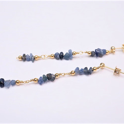 【18K変更可】Royal Blue sapphire pierced earrings P0087 第4張的照片